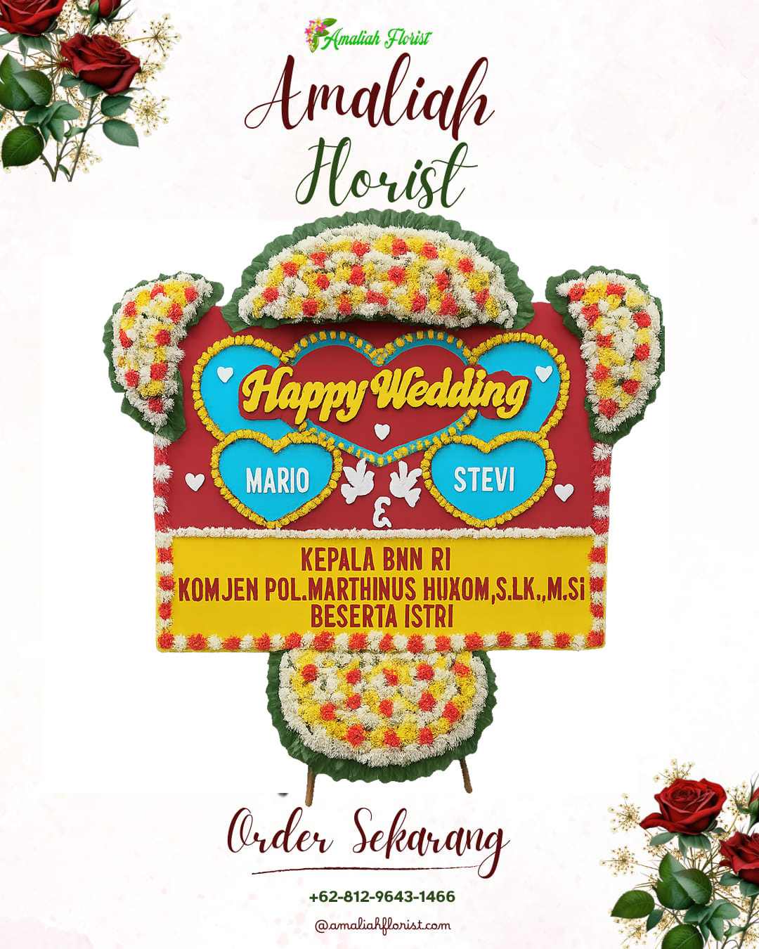 Papan Bunga Pernikahan Gatak